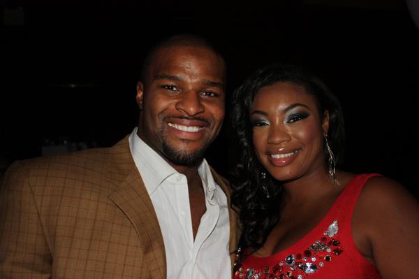 NFL New York Giants defensive end Osi Umenyiora and Supermodel/Actress Liris Crosse, (Image by David Shellman) 