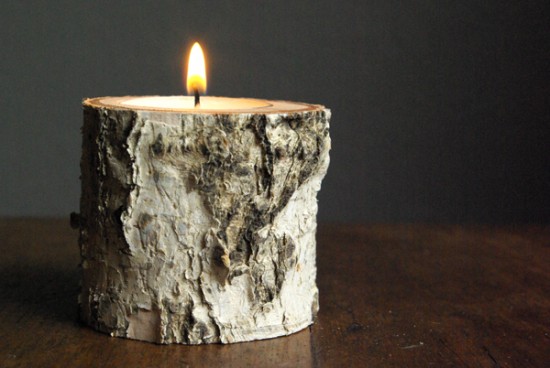 birch wood candle DIY crafts Oleander and Palm